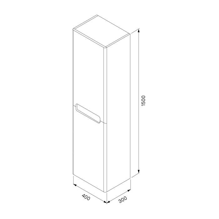 Пенал подвесной Iddis Edifice EDI40L0i97, 40 см, светло-серый