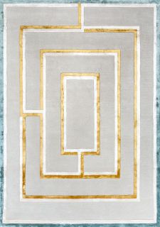 Индийский ковер из шерсти, арт-шёлка и хлопка Carpet «GEOMETRIC» G6-COLOR2 245 x 345 см