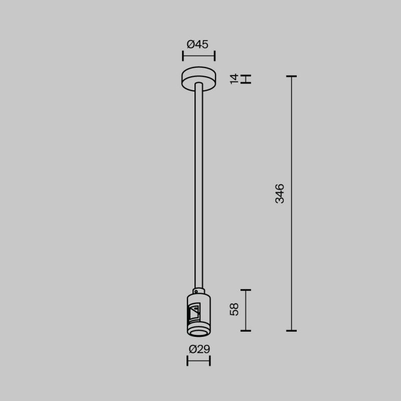 Крепление потолочное одинарное Maytoni Accessories for tracks Flarity TRA158C-S1-B