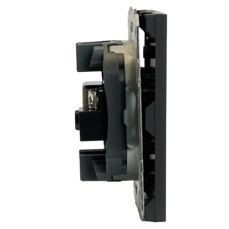 Розетка TV Stekker Эмили + компьютерная RJ-45 (механизм) RST00-5106-05, черный уголь, soft touch  49846 фото 6