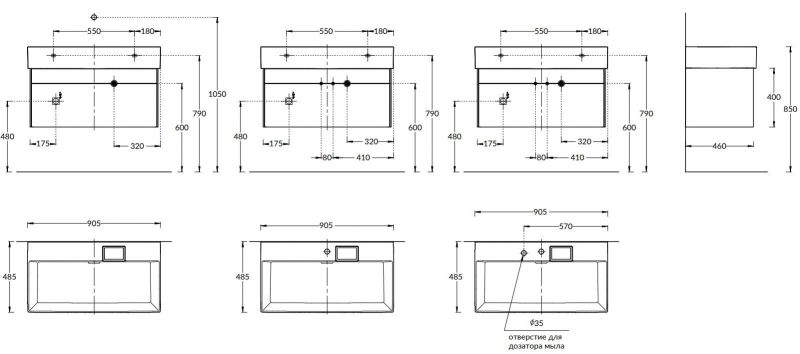 Тумба подвесная Kerama Marazzi Logica LO.90.2\ST 90 см, стальная серая