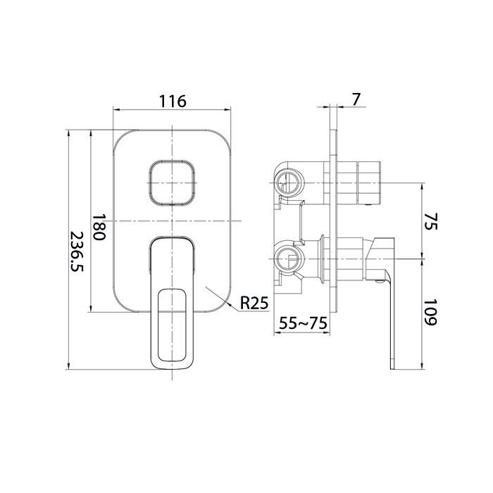 Встраиваемый смеситель Iddis Slide SLISB00i68