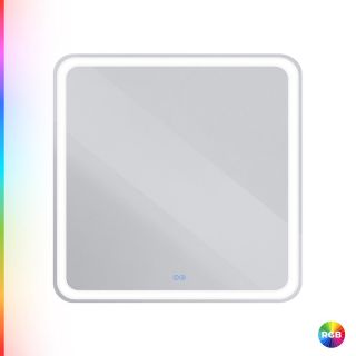 Зеркало для ванной CEZARES MULTICOLORE CZR-SPC-MC-800-800-RGB-TCH с RGB-подсветкой,сенсор, 80x80