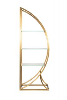 Стеллаж прозрачное стекло/золото Garda Decor Полусфера BD-3145084