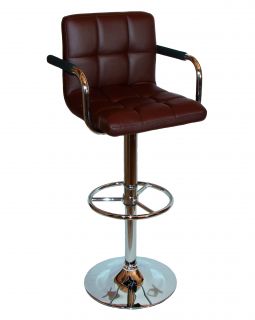 Барный стул Dobrin 5011-LM KRUGER ARM,  цвет сиденья коричневый, цвет основания хром