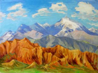 Картина "Киргизия. Иссык-Куль. Горы" Ведешина Зинаида