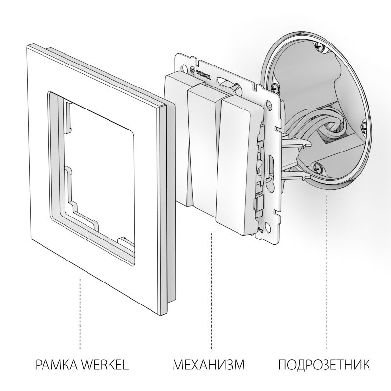 Выключатель трехклавишный  (черный матовый) Werkel W1130008 фото 4