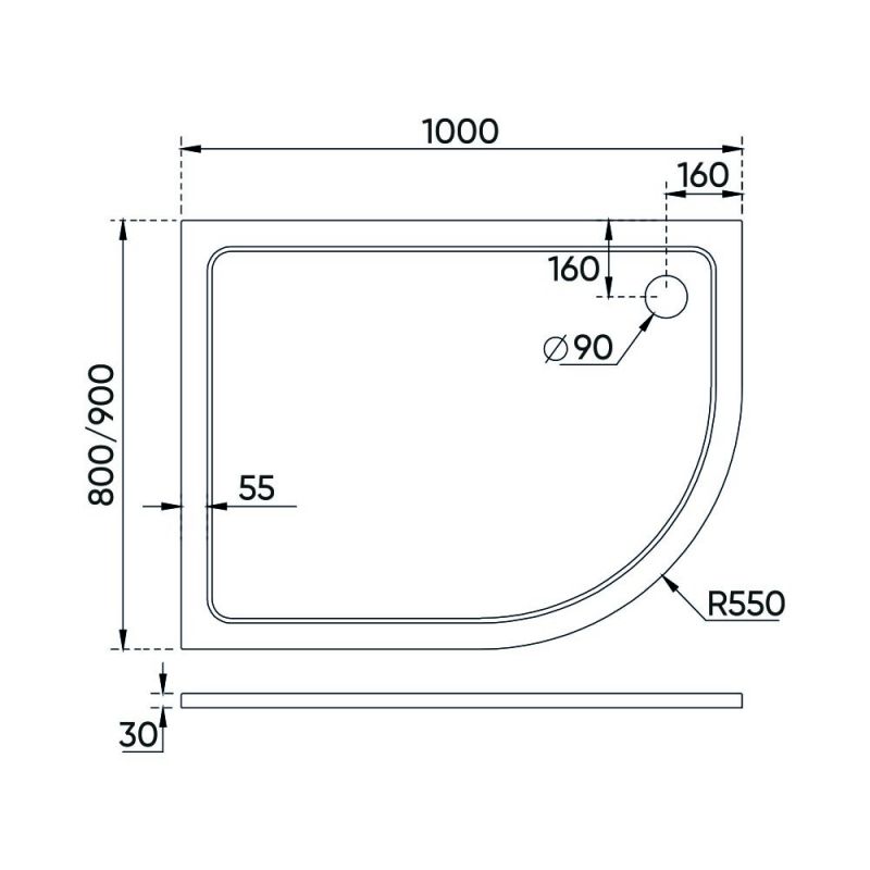 Душевой поддон Veconi Tezeo stone TZ11R-10080A-01-19C3 100x80