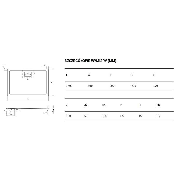 Душевой поддон Excellent Lavano BREX.1103.140.080.CAN 140x80 см