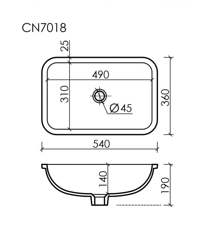 Раковина встраиваемая Ceramica Nova ELEMENT CN7018 54 белая фото 6