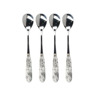 Набор из 4 чайных ложек Kitchen Craft Алиса в Стране чудес Victoria and Albert Garden белый BD-3143677