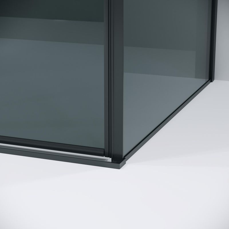 Душевой уголок Grossman Galaxy 120.K33.01.1010.21.10, 100х100 см, профиль черный матовый, стекло тонированное фото 10
