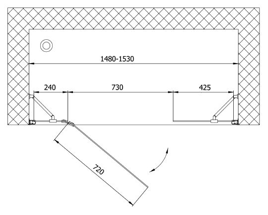 Душевая дверь Vegas Glass AFP-F 150 08 10 L