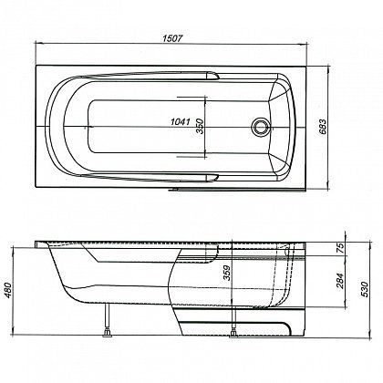 Акриловая ванна Aquanet Extra 00209630 150x70