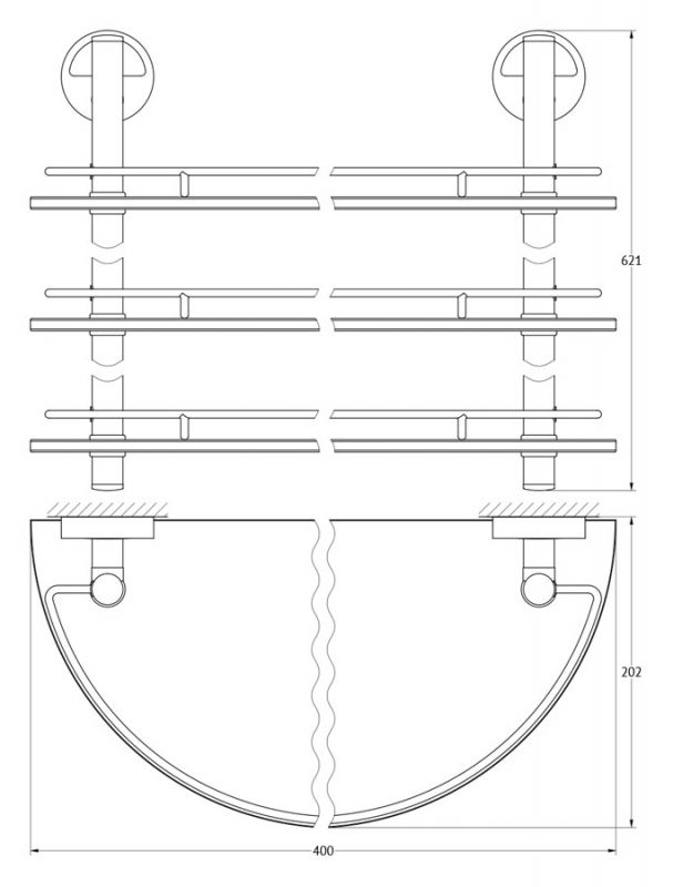 Полка 3-х ярусная 40 cm FBS Luxia LUX 082