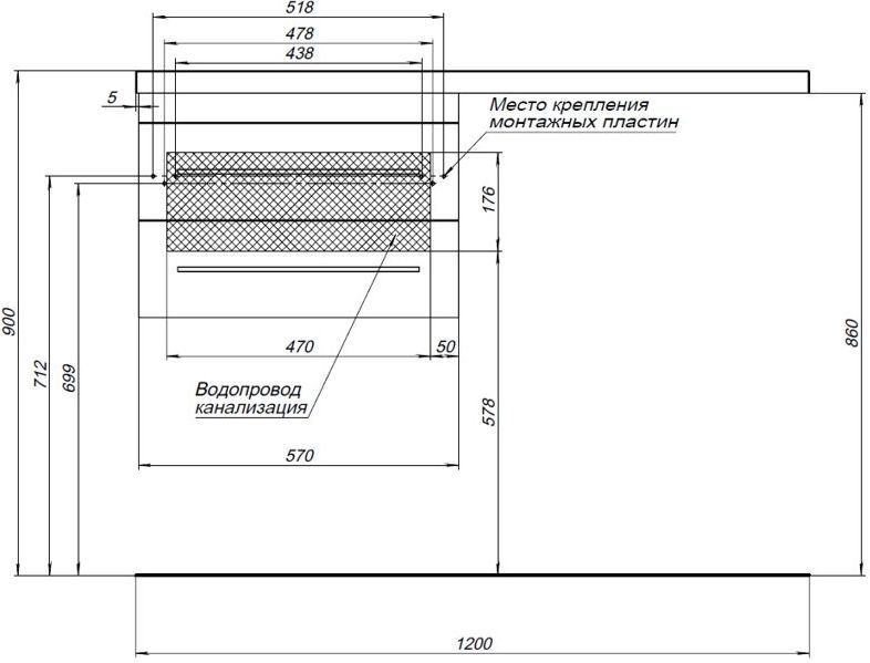 Тумба с раковиной Aquanet Верона 00239789