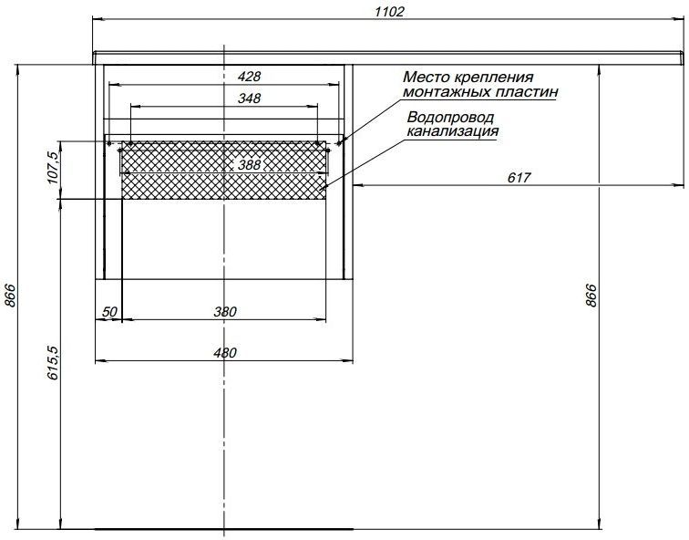 Тумба с раковиной Aquanet Токио 110 L белый 00239208 фото 12