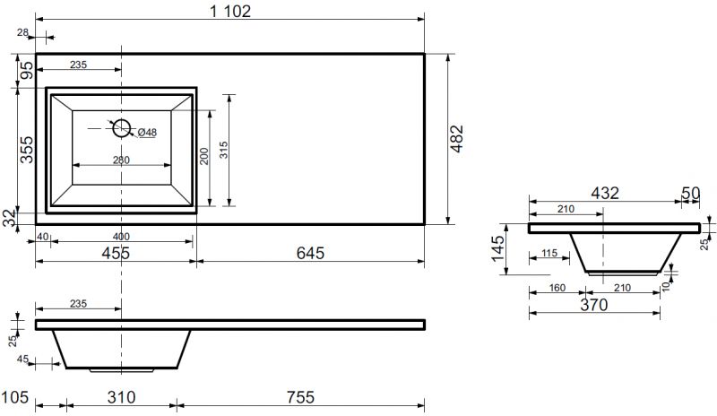 Тумба с раковиной Aquanet Токио 110 L белый 00239208 фото 13