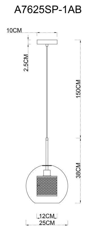 Подвесной светильник Arte Lamp MANCHESTER A7625SP-1AB