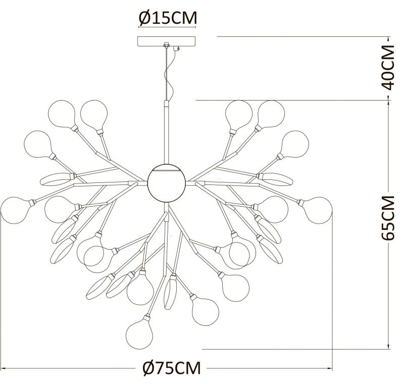 Люстра подвесная Arte Lamp CANDY A7274SP-36GO