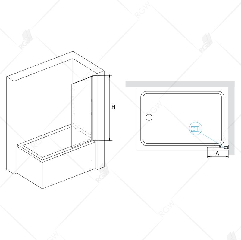 Ограждение на ванну RGW Screens SC-056B 351105630-14 30 см