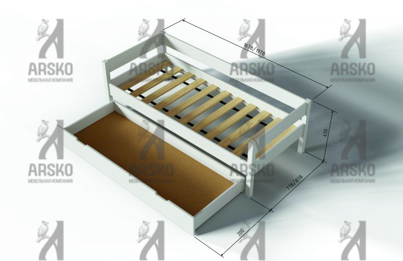 Кровать Алекса 80x190 белая эмаль  BD-2153533