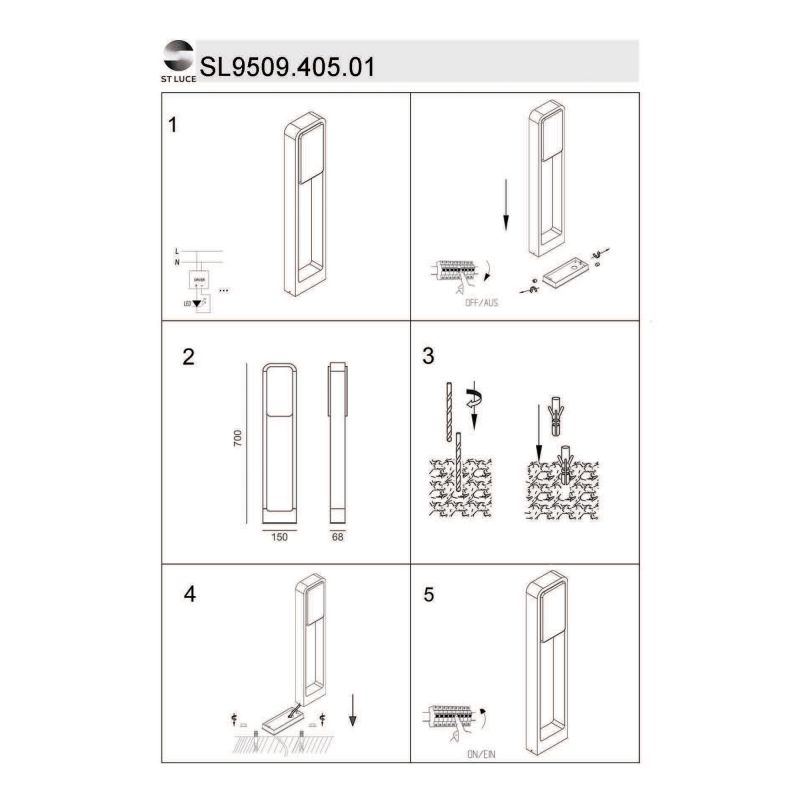 Светильник уличный наземный ST Luce VELA SL9509.405.01