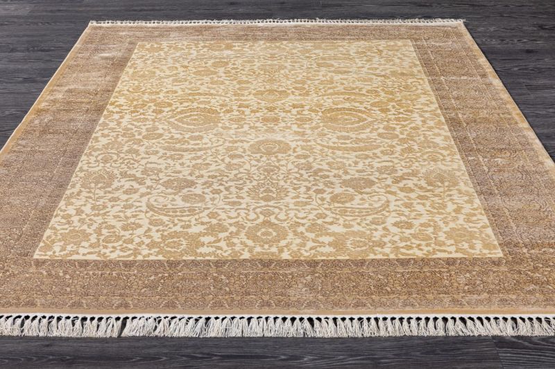 Турецкий ковер из бамбукового шёлка Carpet «UNIQUE SILK» 9070B-KEM-KREM 50 x 80 см фото 4