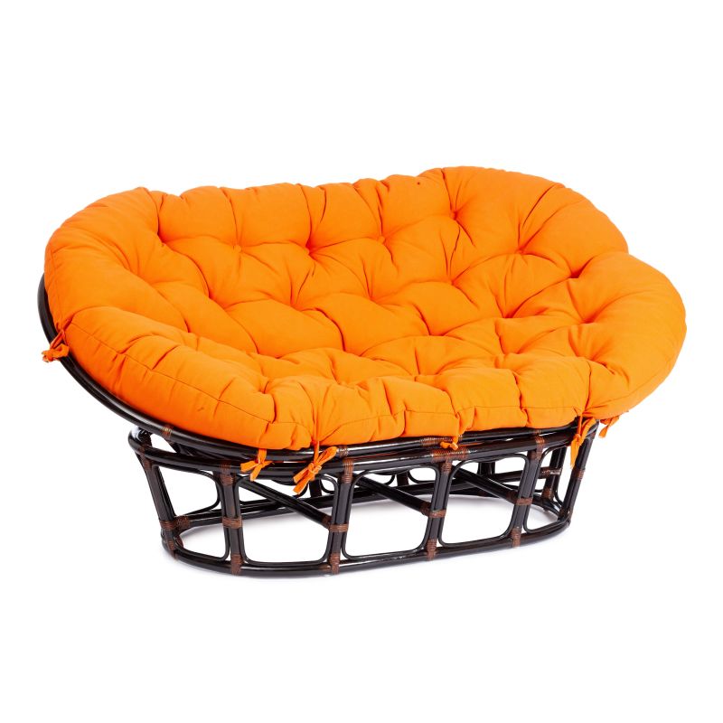 Диван TetChair MAMASAN 23/02 W /с подушкой/ черно-коричневый, оранжевый BD-3074193 фото 1