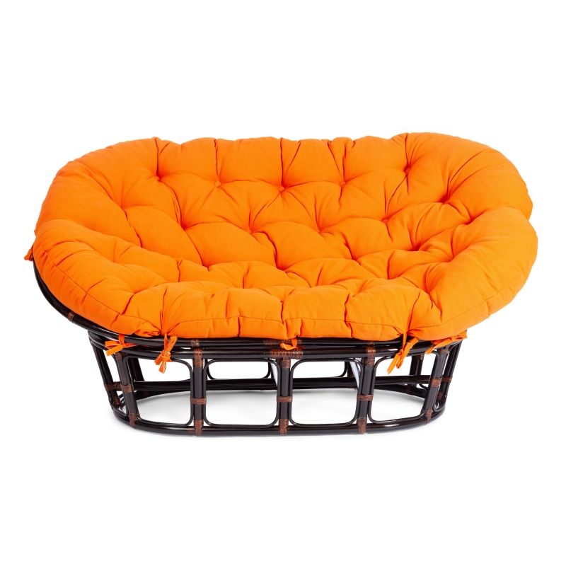 Диван TetChair MAMASAN 23/02 W /с подушкой/ черно-коричневый, оранжевый BD-3074193 фото 2