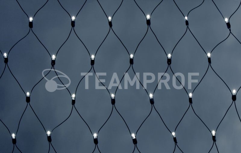 Светодиодная сетка Teamprof  2х2м, статика, черный провод, белая TPF-N2*2-B/W фото 1