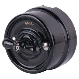 Выключатель на 4 положения двухклавишный (черный) Ретро Werkel W5620008