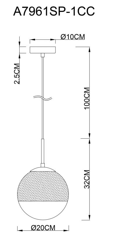 Подвесной светильник Arte Lamp JUPITER chrome A7961SP-1CC