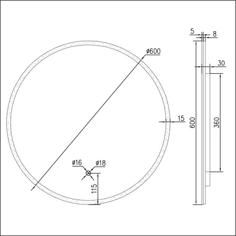 Зеркало Excellent Lumiro DOEX.LU060.AC 60см белый фото 4