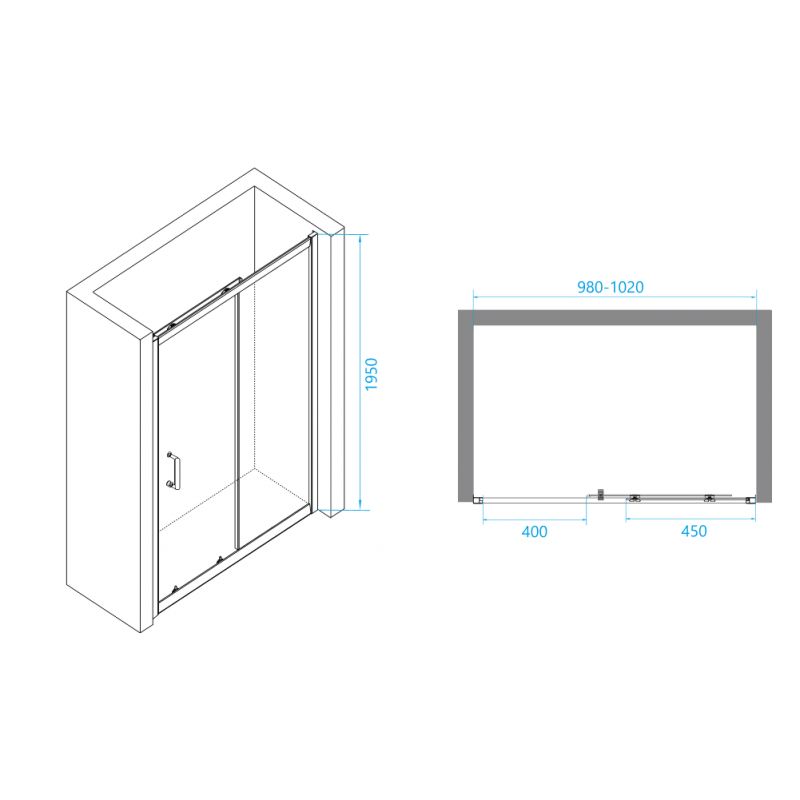 Душевая дверь RGW Passage PA-14G 41081410-16 100 см