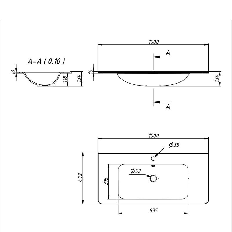 Раковина из искуственного камня Vincea VCB-2VP100W