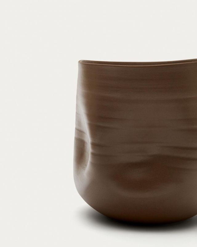 Темно-коричневая керамическая ваза La Forma (ex Julia Grup) Macarelleta BD-2860424 Ø 21 см