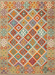 Пакистанский ковер из шерсти Carpet «KILIM» 23-15597 152 x 201 см