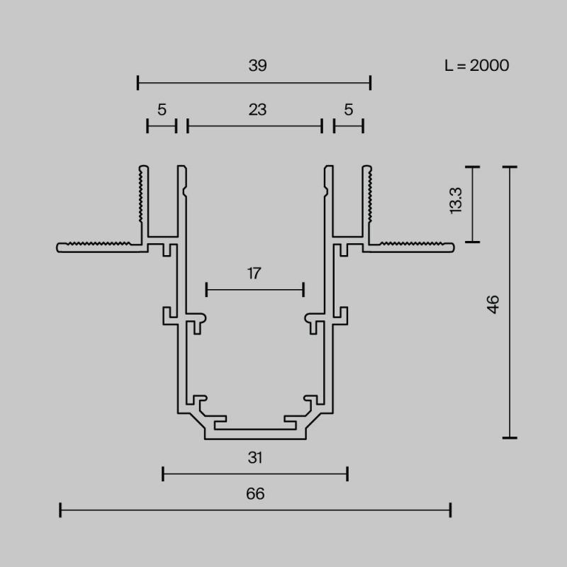 Шинопровод встраиваемый Maytoni Busbar trunkings Exility TRX034LS-222B