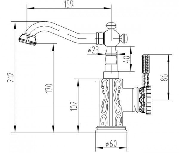 Смеситель для раковины Zorg A 114U-SL