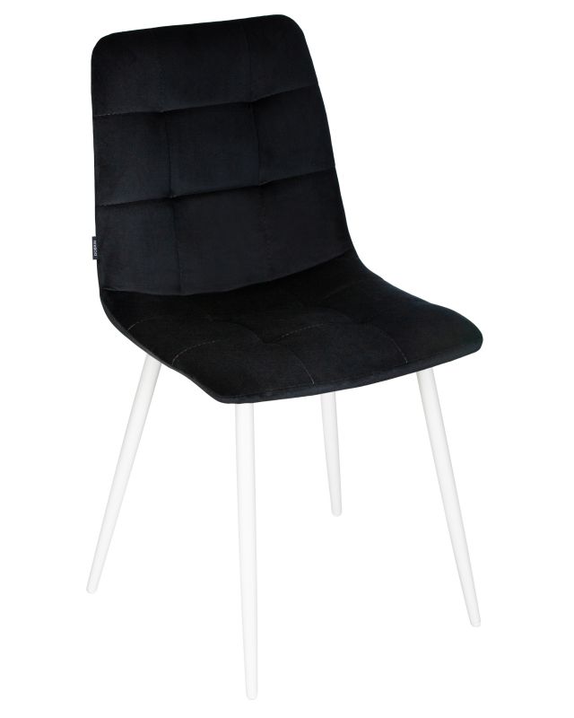 Обеденный стул Dobrin 005 DOBRIN CHILLY, цвет сиденья черный Holland 75, цвет основания белый