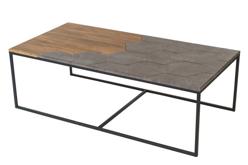 Стол журнальный Калифорния мебель "Китч" (дуб американский/серый бетон) BD-2100022