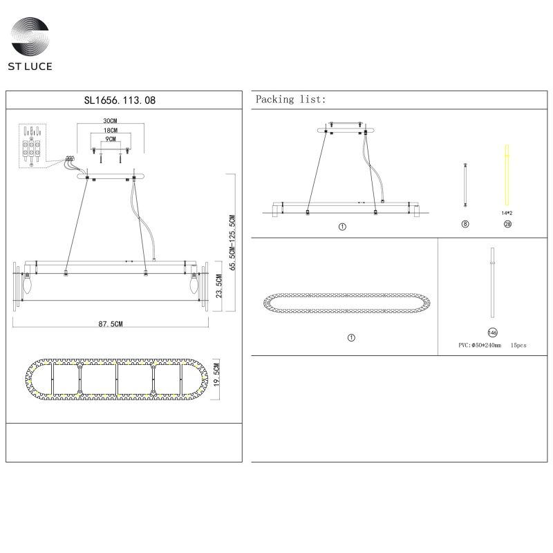 Люстра подвесная ST Luce EPICA SL1656.113.08