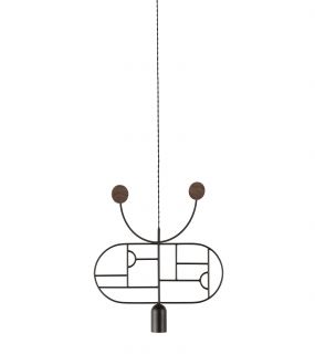 Подвесной светильник NOMON HOME WOODEN DOTS, CONF. 5, GRAPHITE/WALNUT BD-2788656