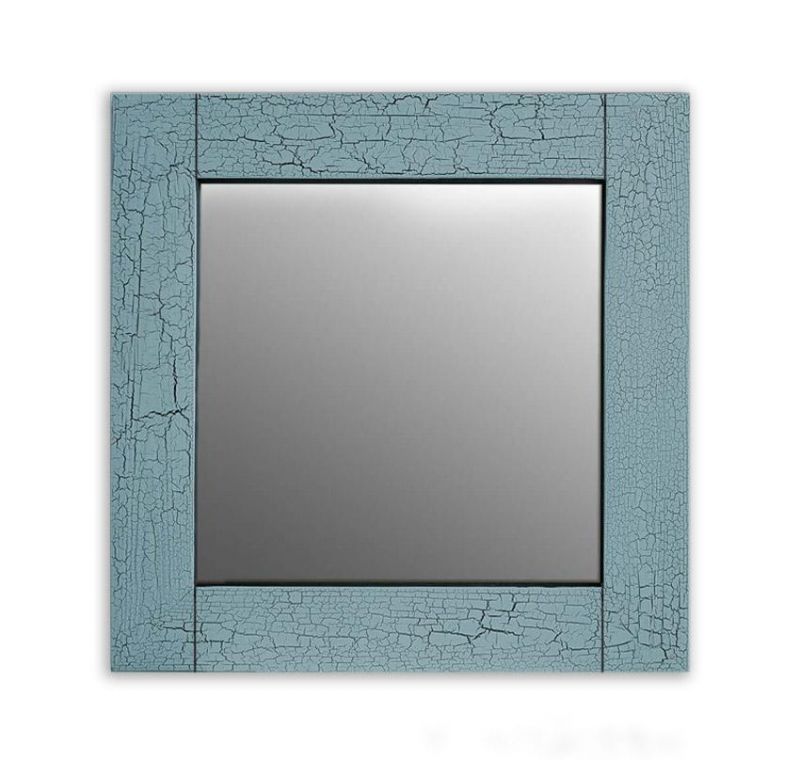 Настенное зеркало Dom Korleone Кракелюр Голубой 80х80 см BD-2882292
