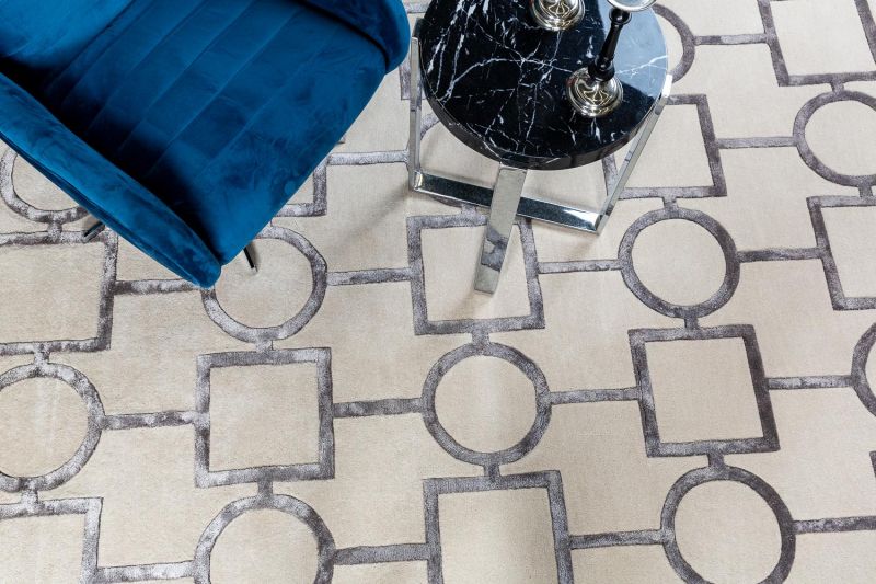 Индийский ковер из шерсти, арт-шёлка и хлопка Carpet «GEOMETRIC» G1-COLOR1 290 x 390 см фото 3