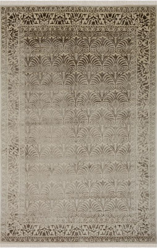 Индийский ковер из шерсти и арт-шёлка Carpet «KING OF AGRA» NO45-CRE-CRE 68 x 133 см фото 1