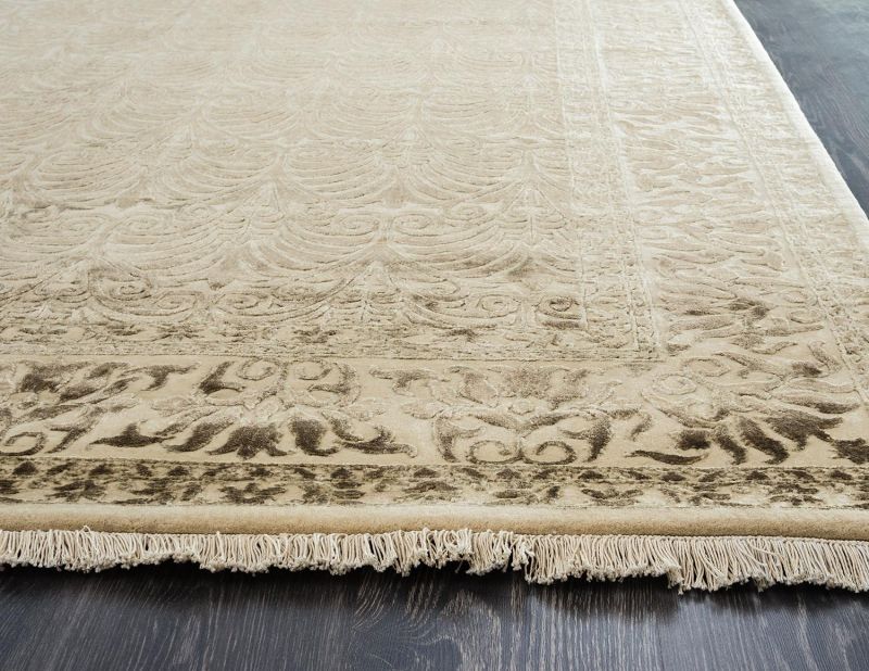 Индийский ковер из шерсти и арт-шёлка Carpet «KING OF AGRA» NO45-CRE-CRE 68 x 133 см фото 2