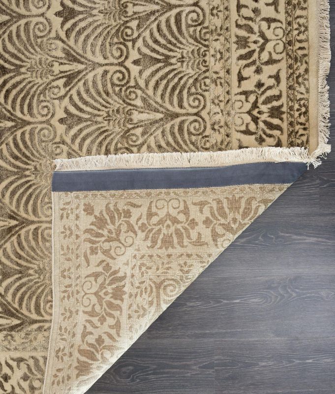 Индийский ковер из шерсти и арт-шёлка Carpet «KING OF AGRA» NO45-CRE-CRE 68 x 133 см фото 4