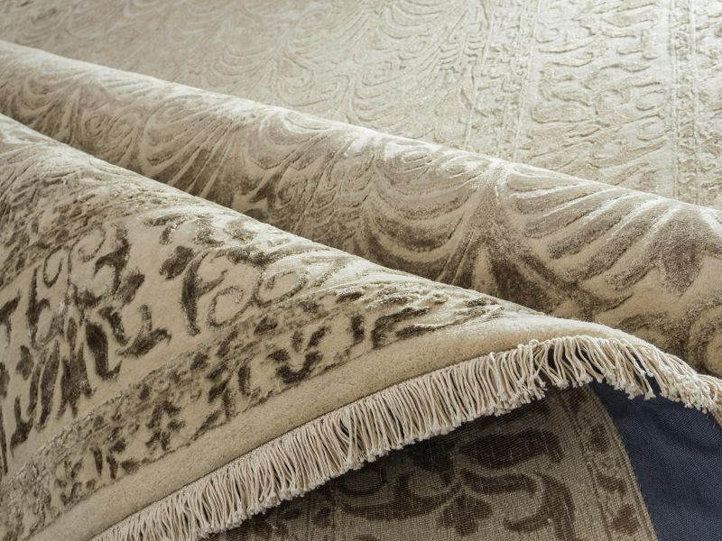 Индийский ковер из шерсти и арт-шёлка Carpet «KING OF AGRA» NO45-CRE-CRE 68 x 133 см фото 6